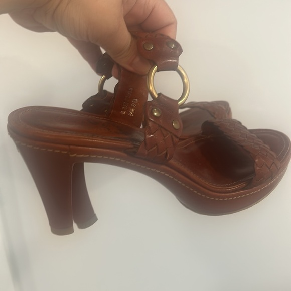 COACH Phebe brown braided Vachetta leather platform sandals - Picture 15 of 16